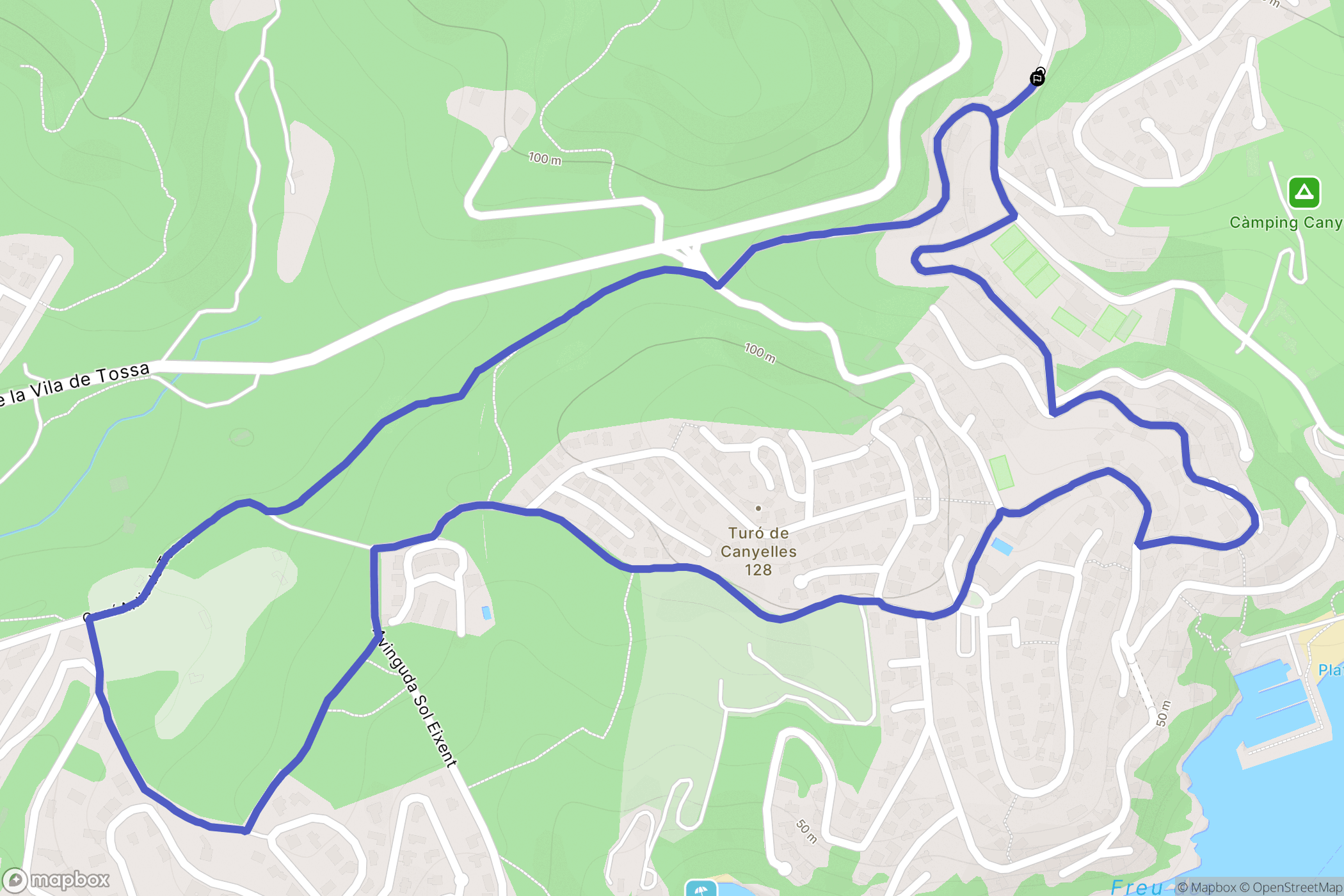 Lloret de Mar : carte du parcours de randonnée - Spain