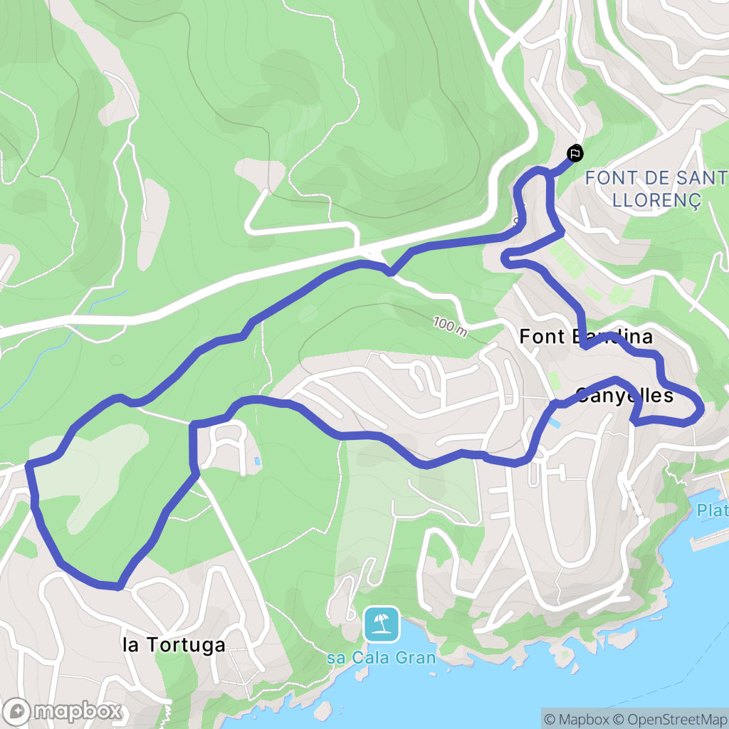 Lloret de Mar : carte du parcours de randonnée - Spain