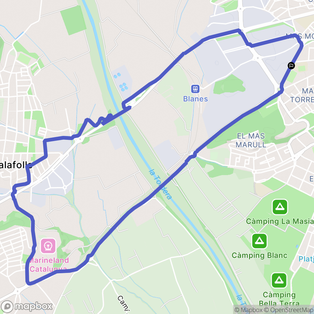 Blanes : carte du parcours de randonnée - Spain