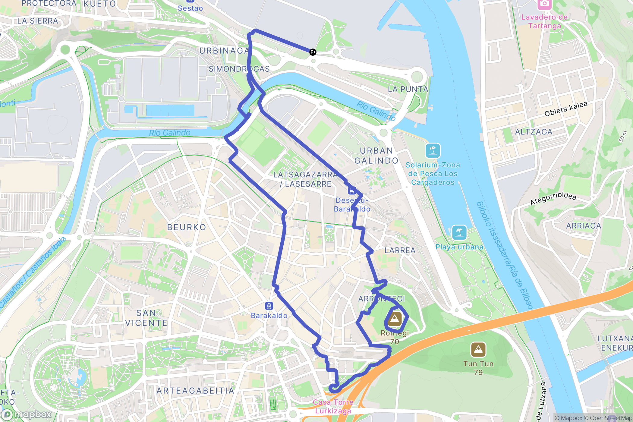 Sestao : carte du parcours de randonnée - Spain