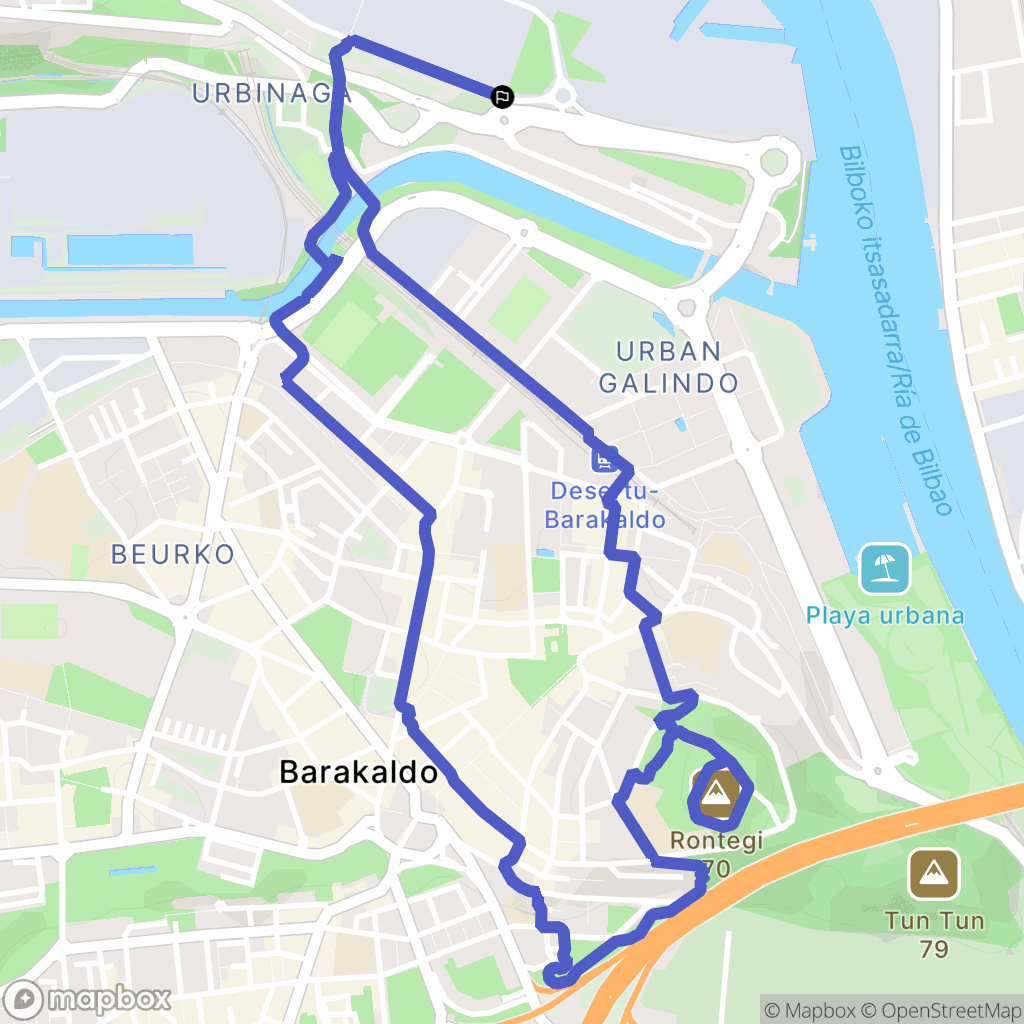 Sestao : carte du parcours de randonnée - Spain