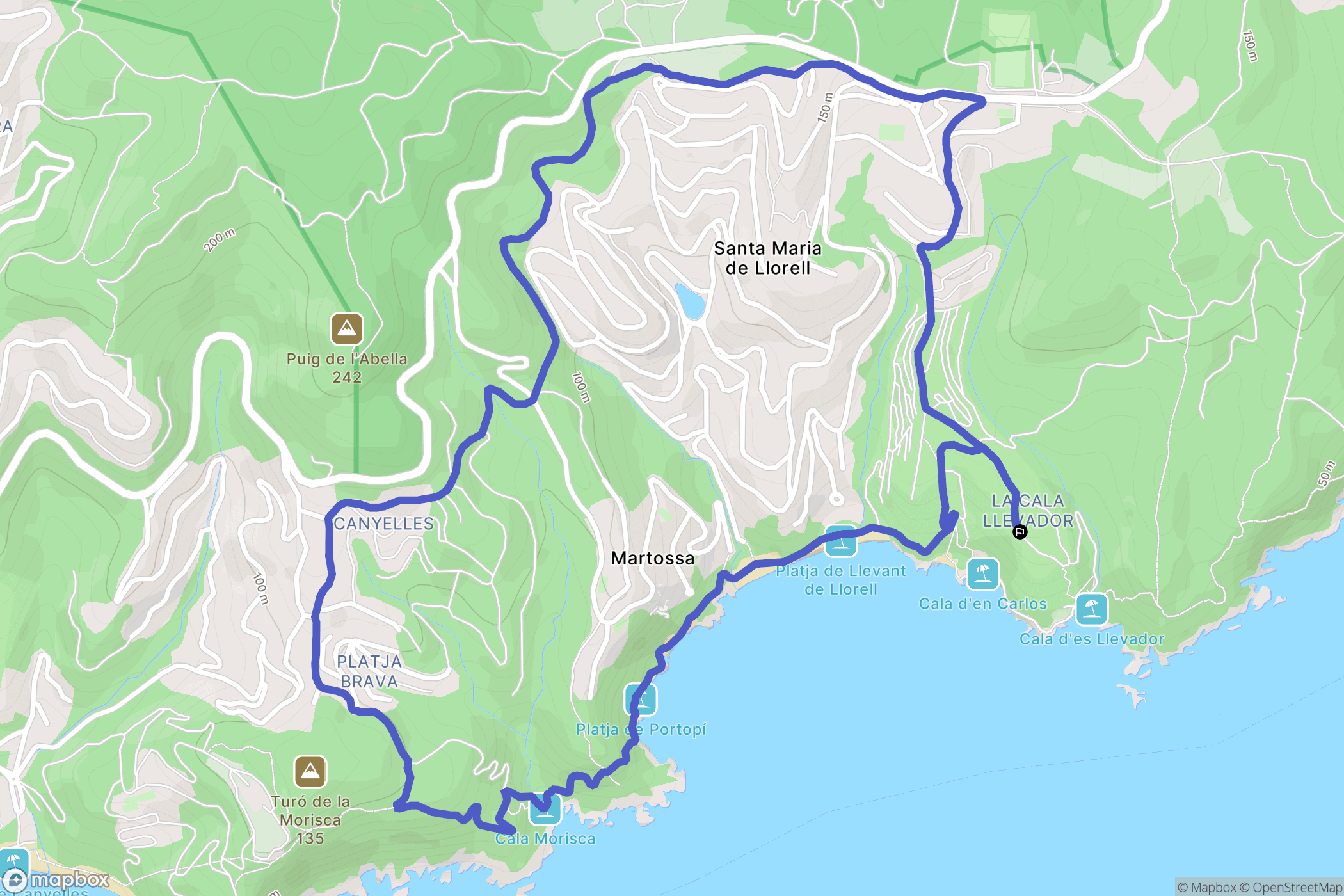  : carte du parcours de randonnée - Spain