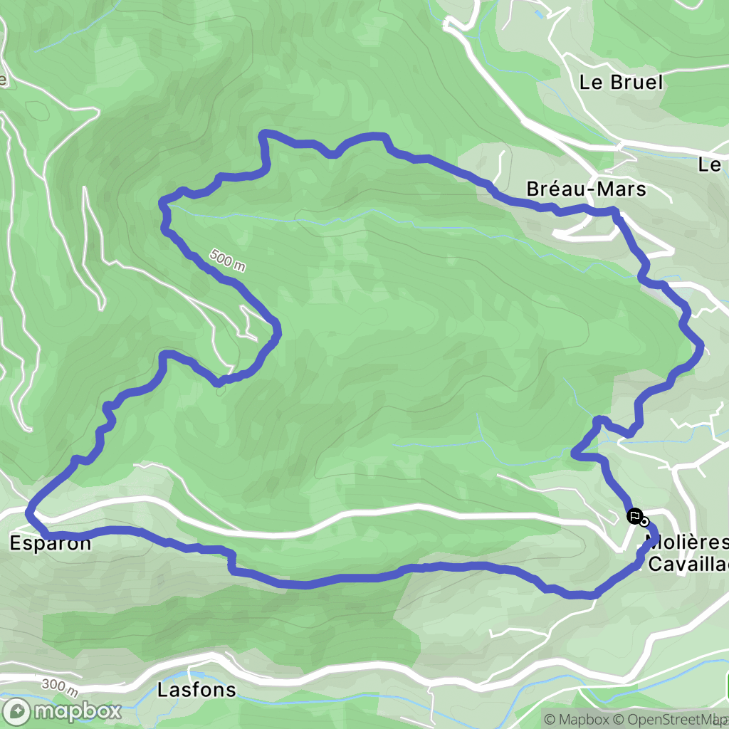 Le Vigan : carte du parcours de randonnée - France