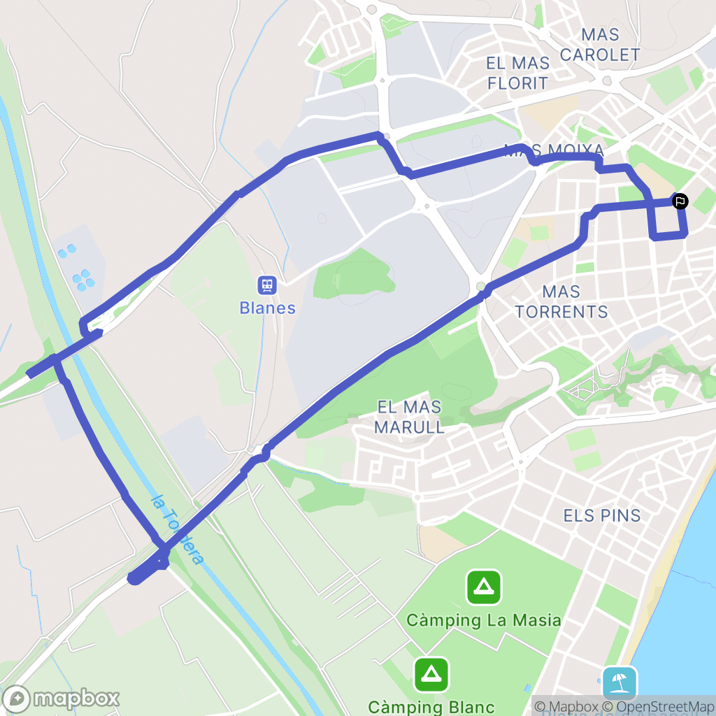 Blanes : carte du parcours de randonnée - Spain