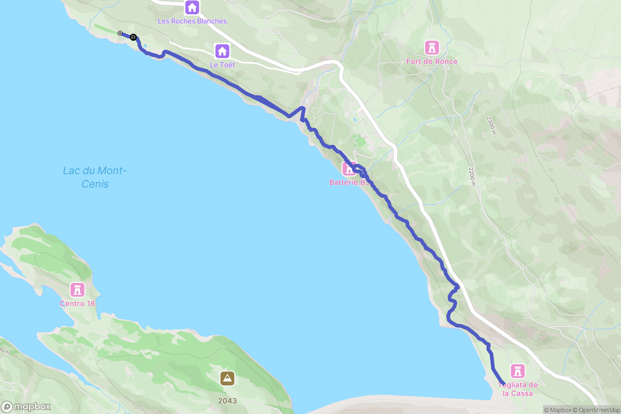 Val-Cenis : carte du parcours de randonnée - France