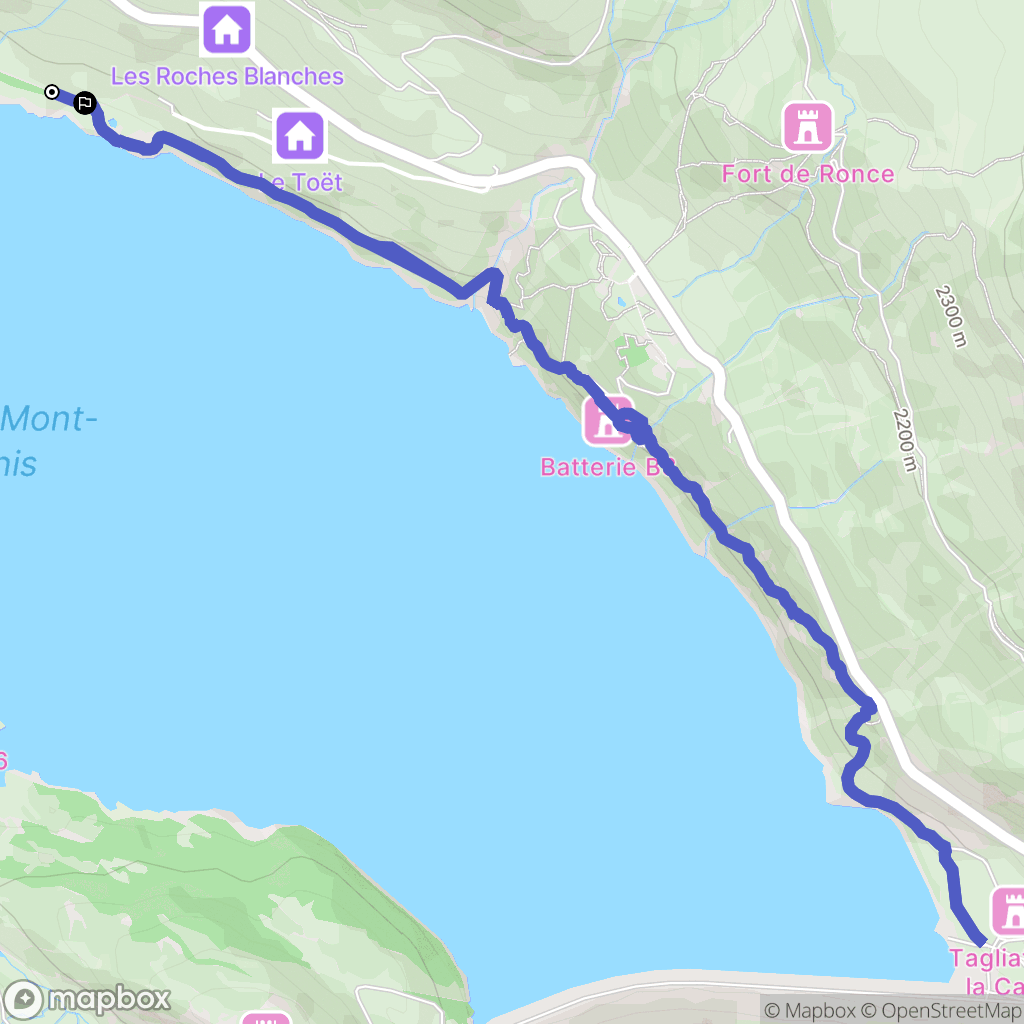 Val-Cenis : carte du parcours de randonnée - France