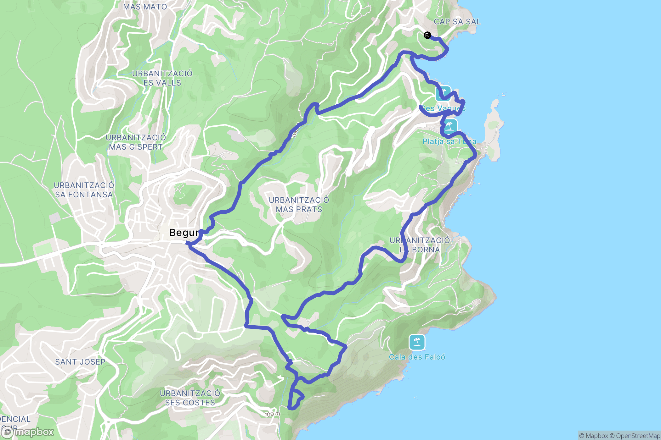Urbanitzacio Aiguafreda : carte du parcours de randonnée - Spain