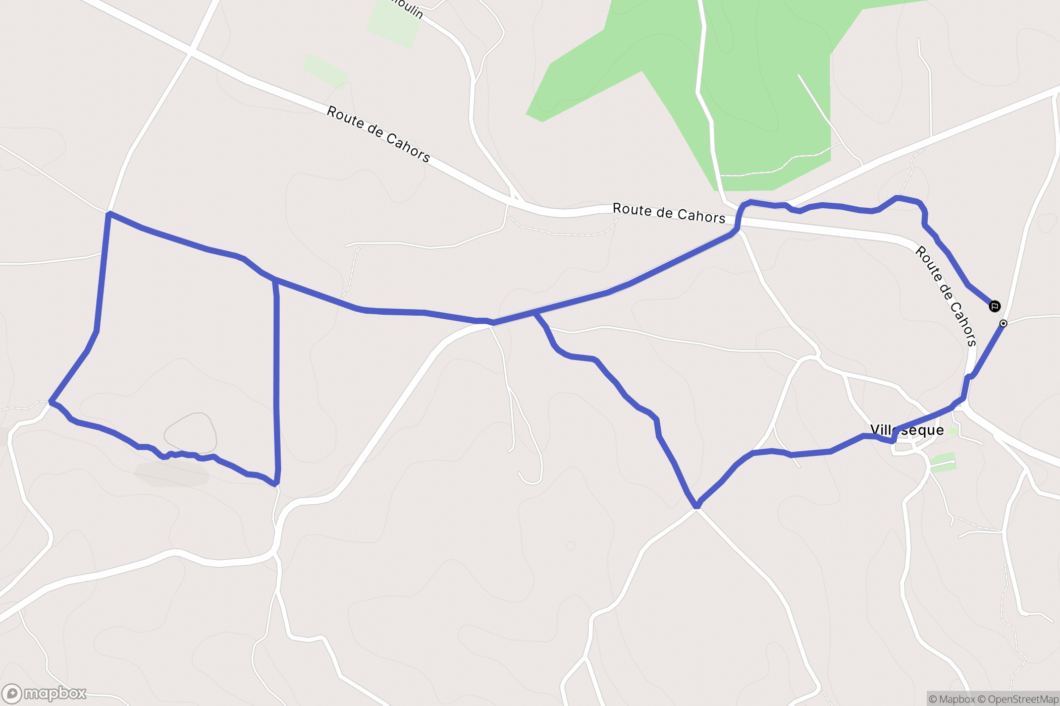 Villesèque : carte du parcours de randonnée - France