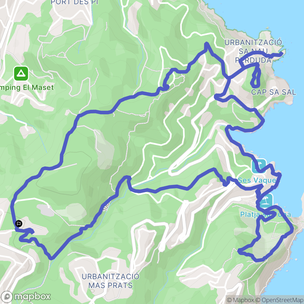Begur : carte du parcours de randonnée - Spain