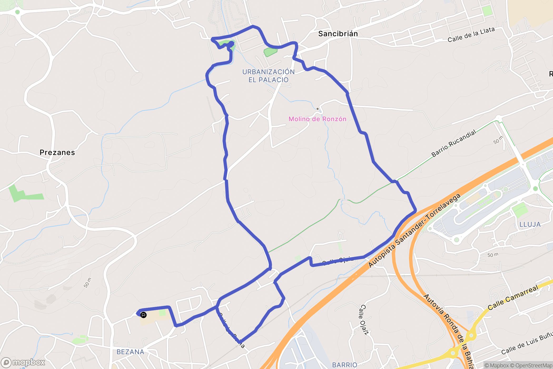Santa Cruz de Bezana : carte du parcours de randonnée - Spain
