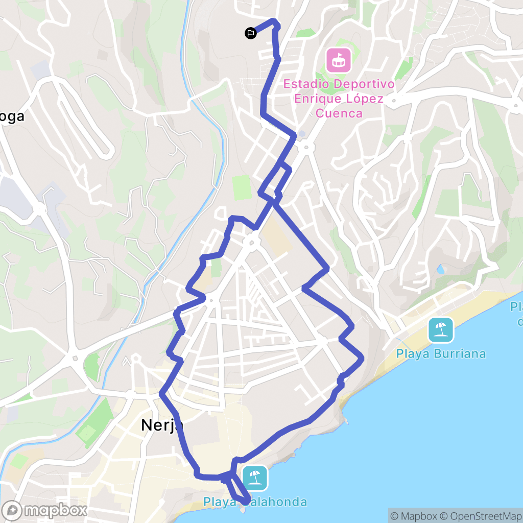 Nerja : carte du parcours de randonnée - Spain