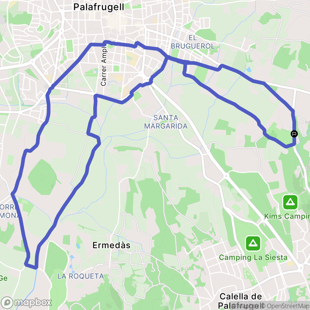 Palafrugell : carte du parcours de randonnée - Spain