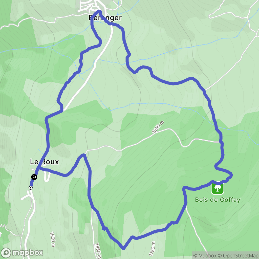 Les Belleville : carte du parcours de randonnée - France