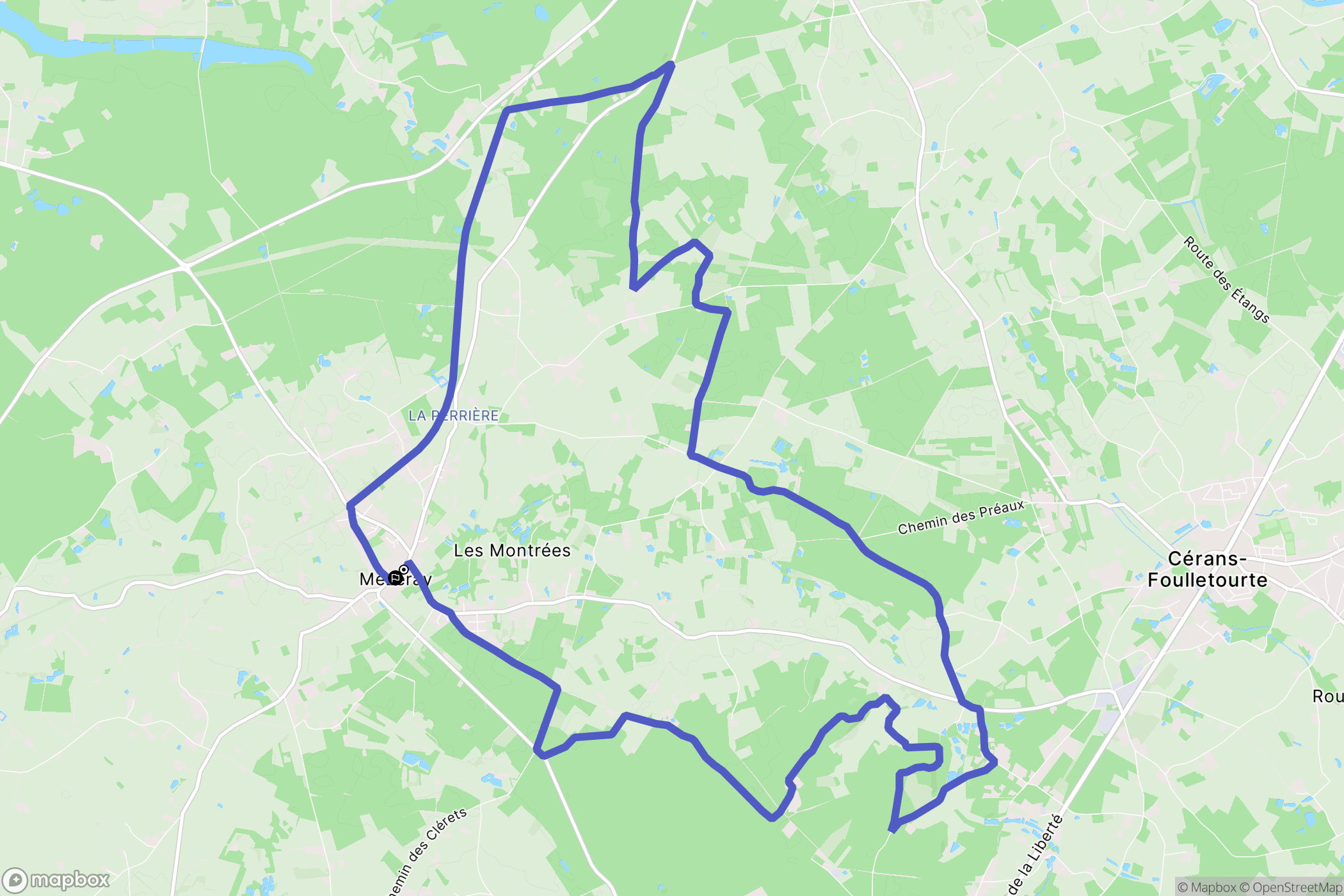 Mézeray : carte du parcours de randonnée - France