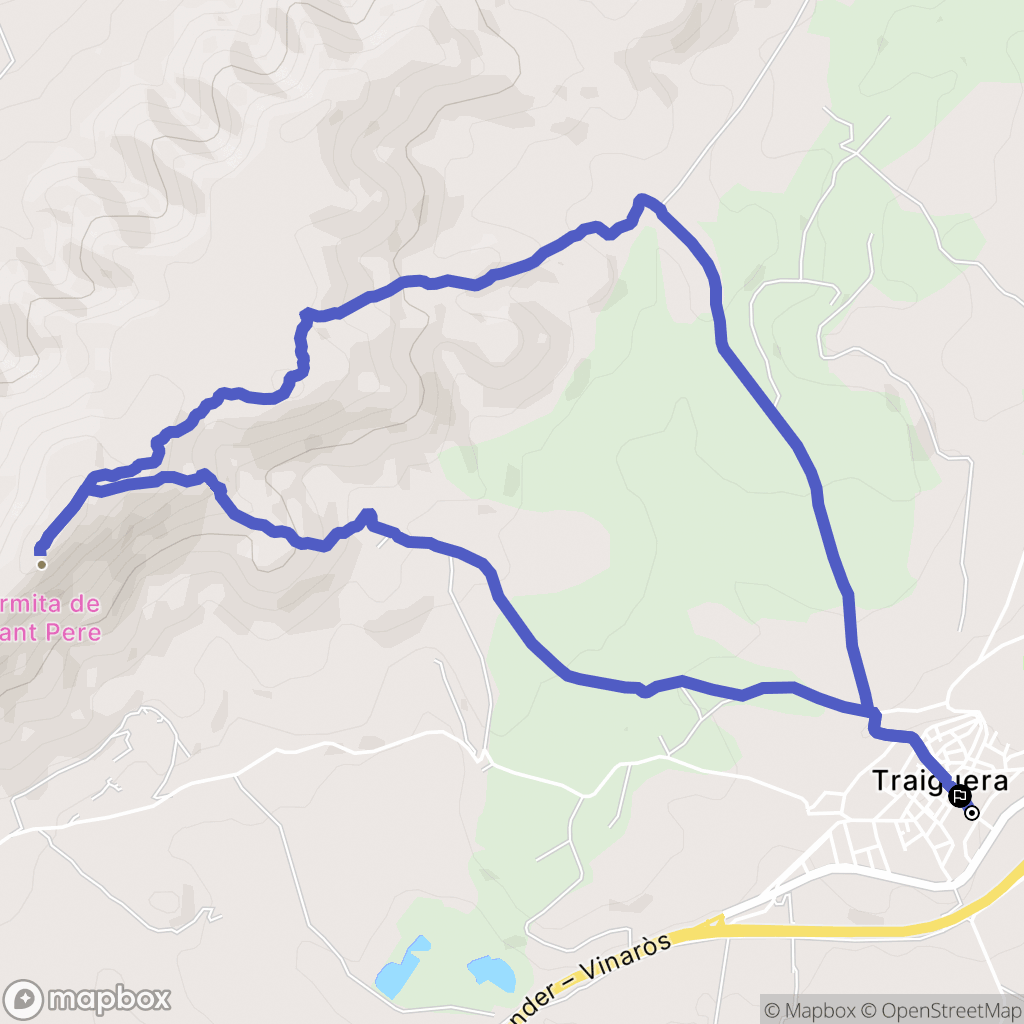 Traiguera : carte du parcours de randonnée - Spain