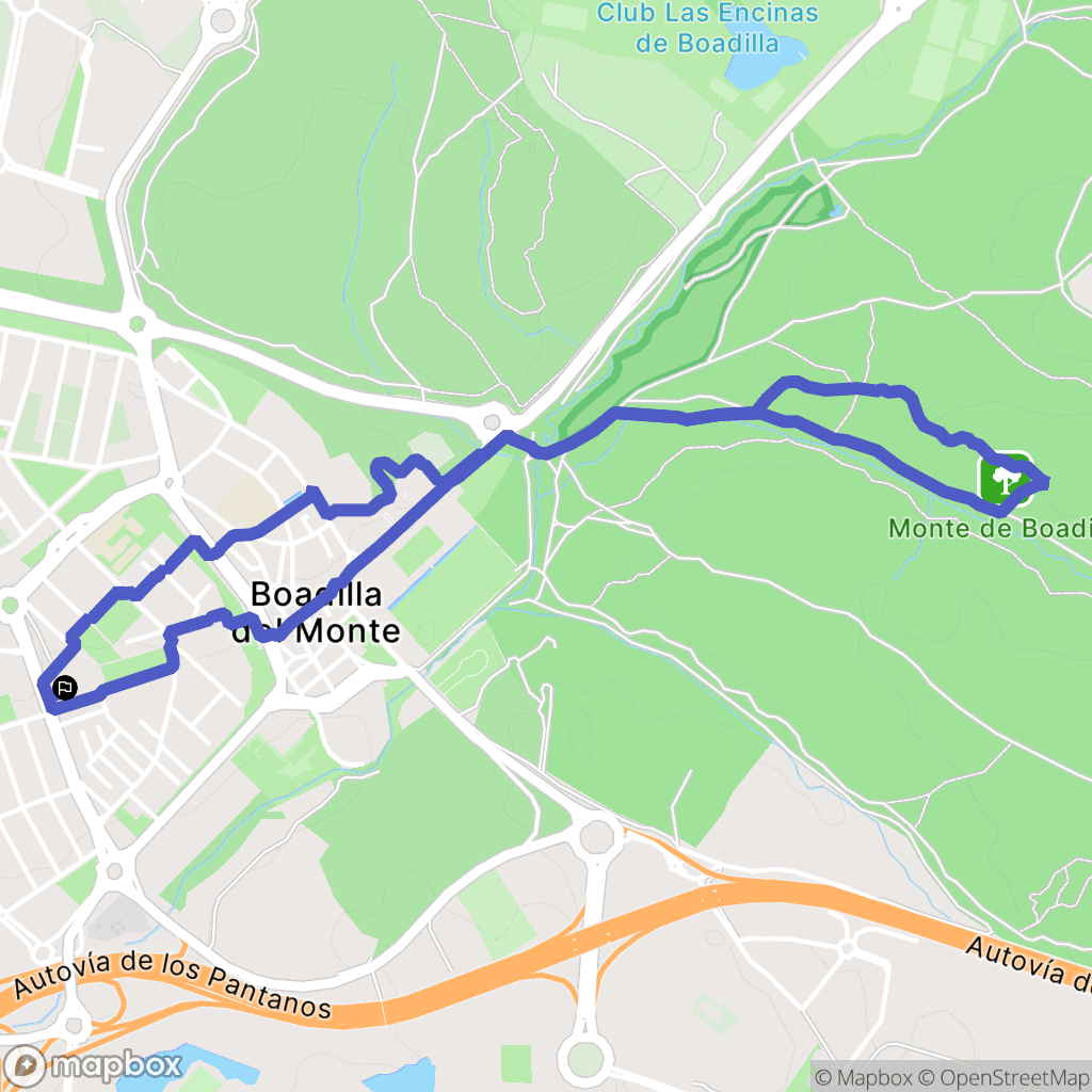 Boadilla del Monte : carte du parcours de randonnée - Spain