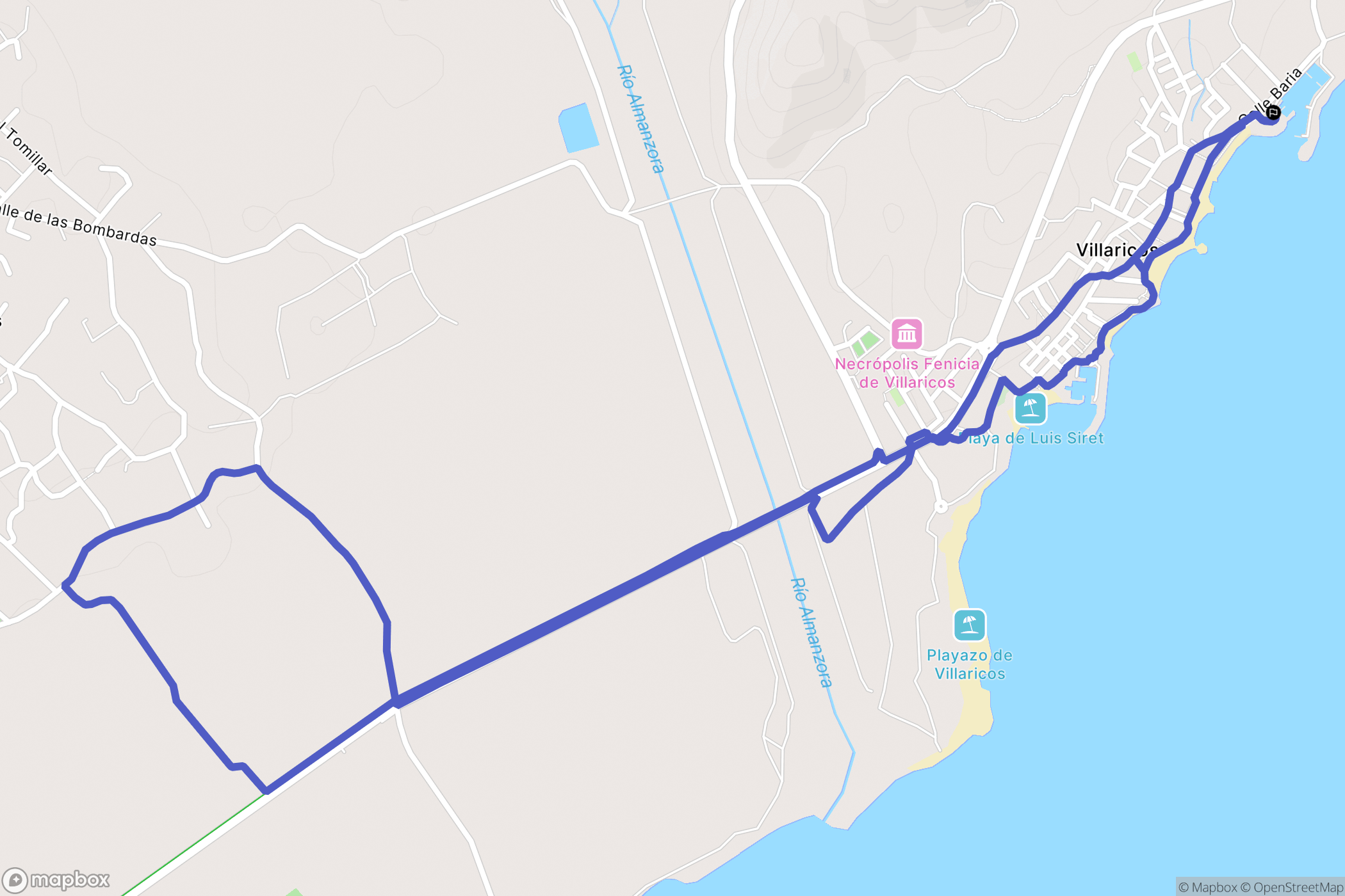 Cuevas del Almanzora : carte du parcours de randonnée - Spain