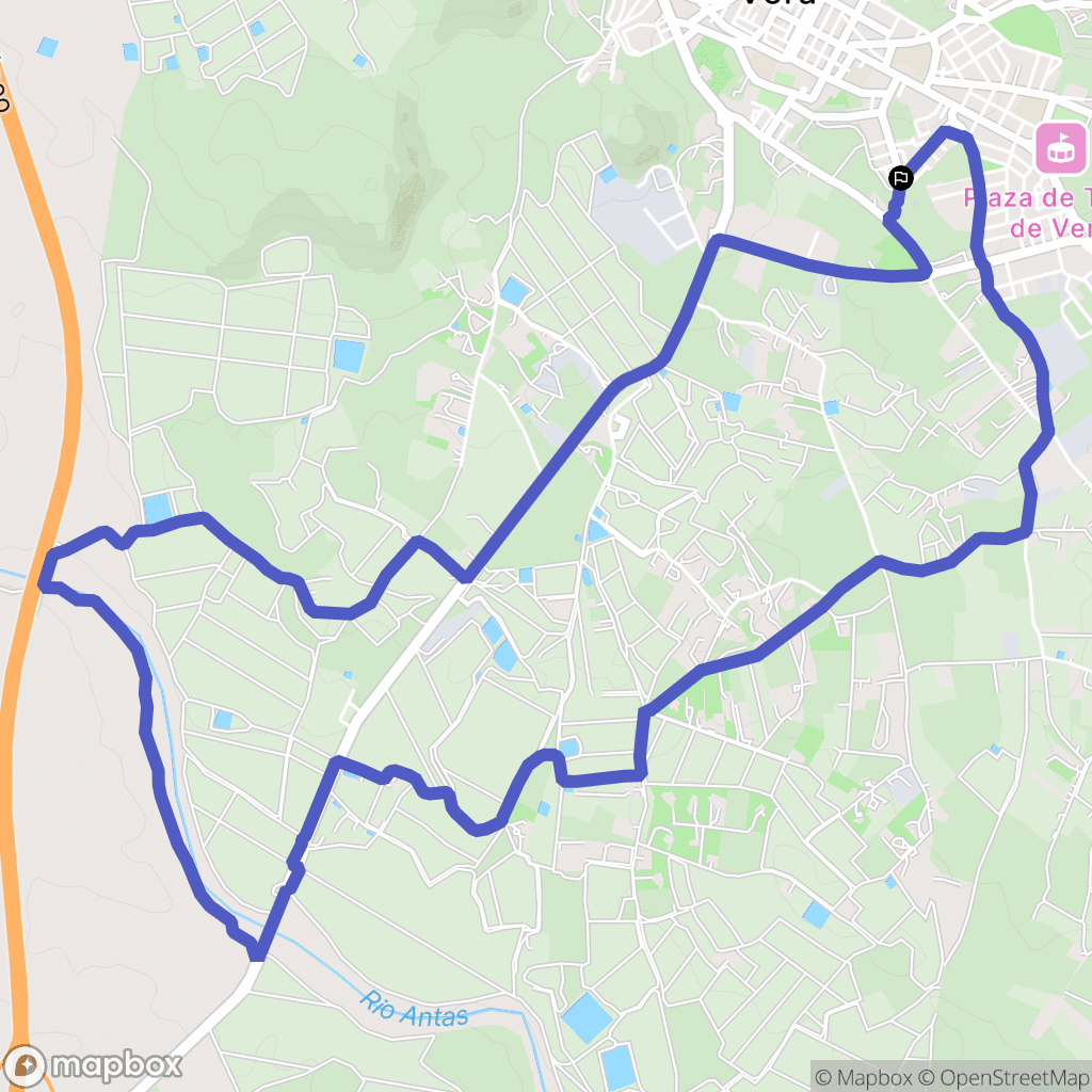 Vera : carte du parcours de randonnée - Spain