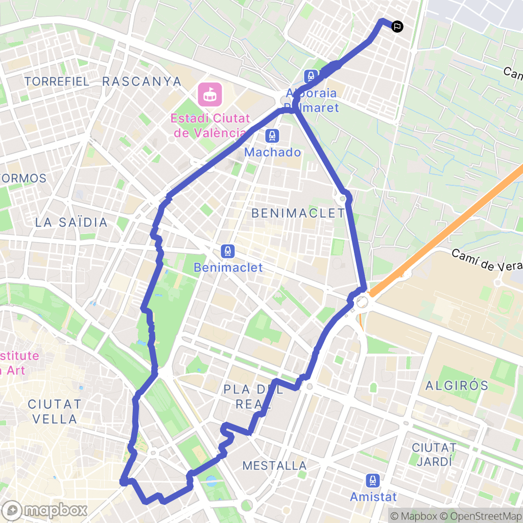 Alboraia : carte du parcours de randonnée - Spain