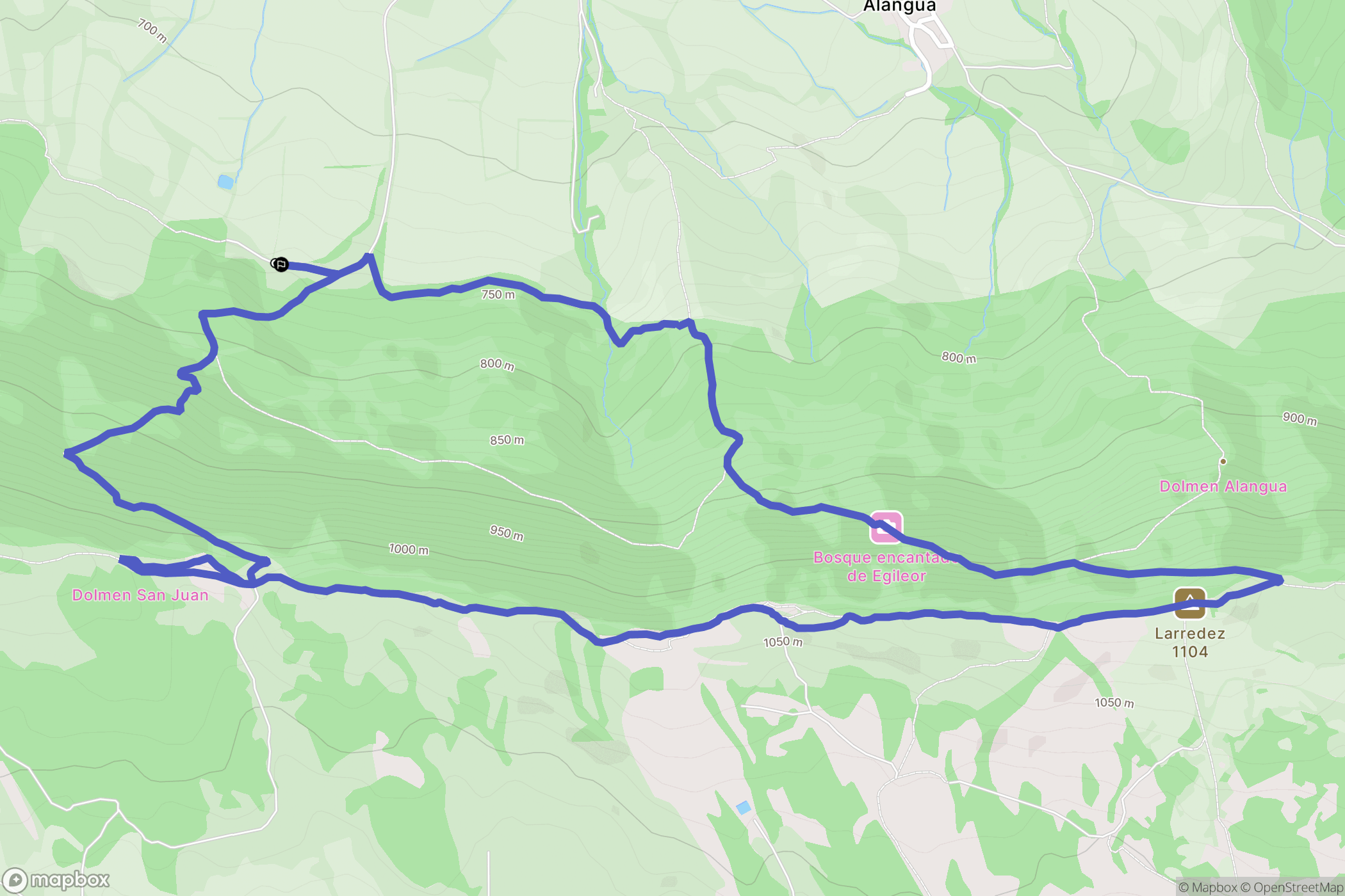 Egileor / Eguileor : carte du parcours de randonnée - Spain