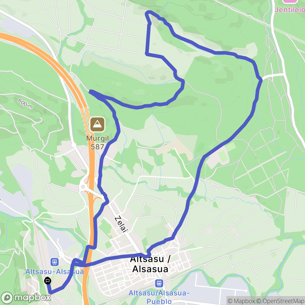 Altsasu : carte du parcours de randonnée - Spain