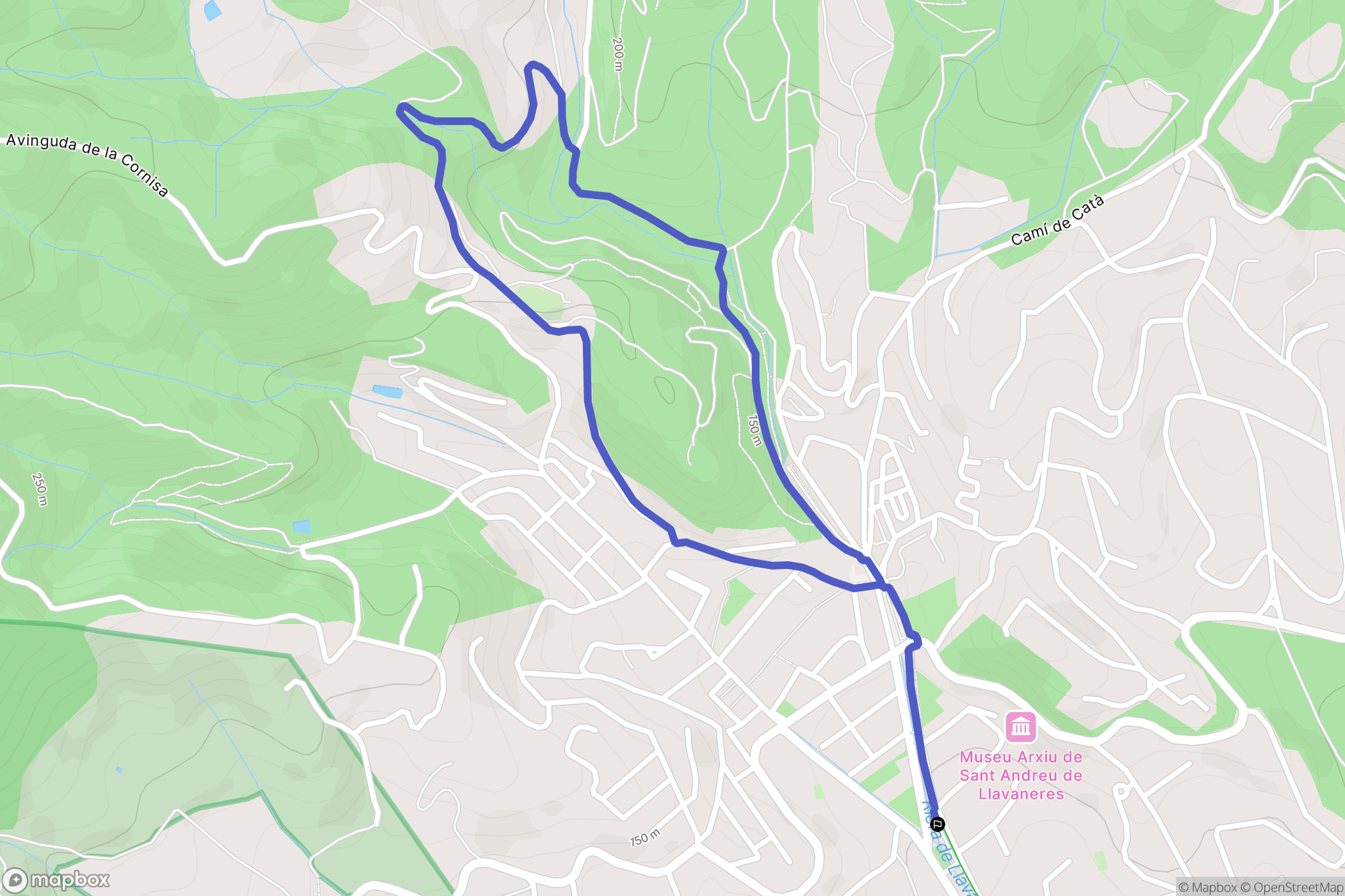 Sant Andreu de Llavaneres : carte du parcours de randonnée - Spain