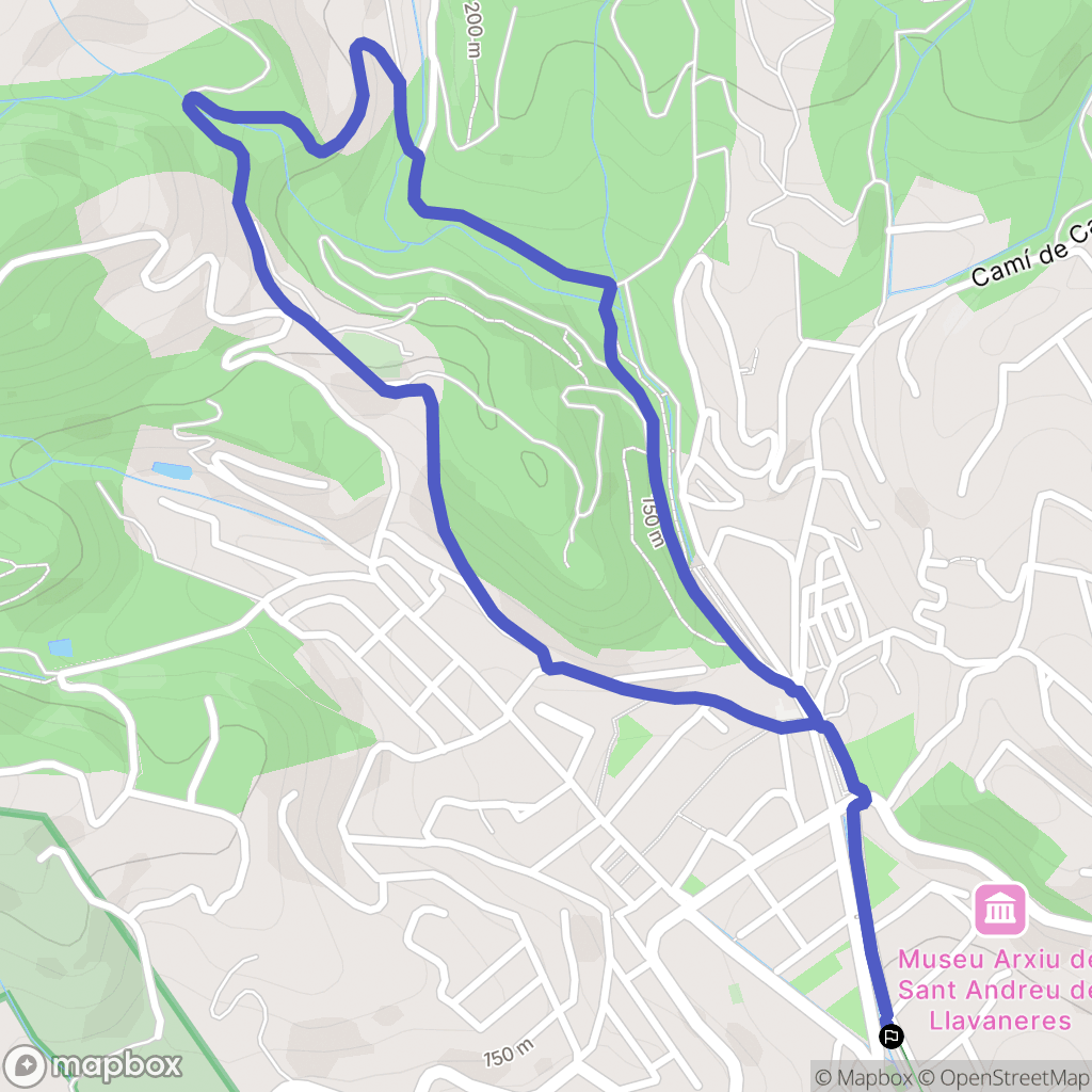 Sant Andreu de Llavaneres : carte du parcours de randonnée - Spain