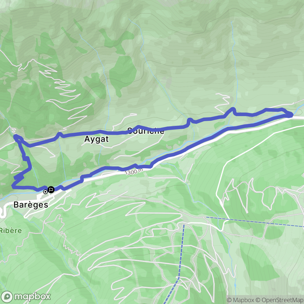 Barèges : carte du parcours de randonnée - France