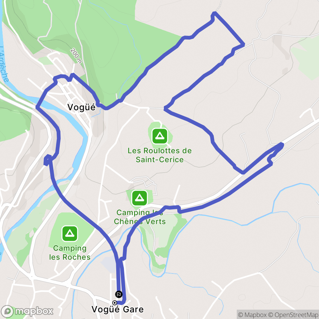 Vogüé : carte du parcours de randonnée - France