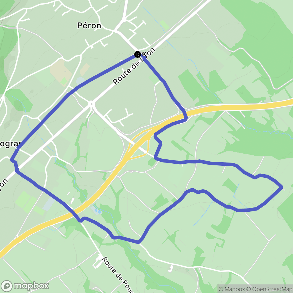 Péron : carte du parcours de randonnée - France