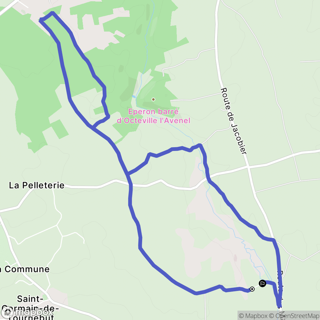 Saint-Martin-d'Audouville : carte du parcours de randonnée - France
