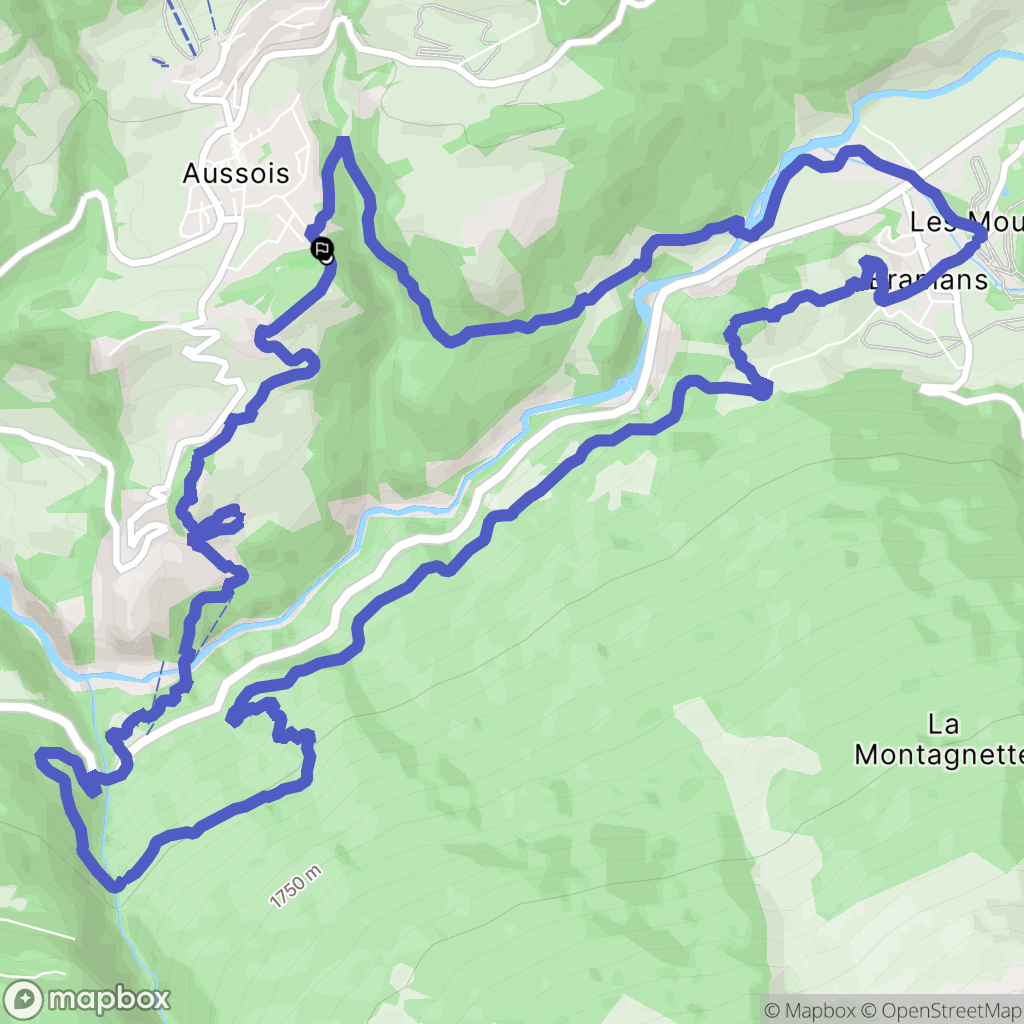Aussois : carte du parcours de randonnée - France