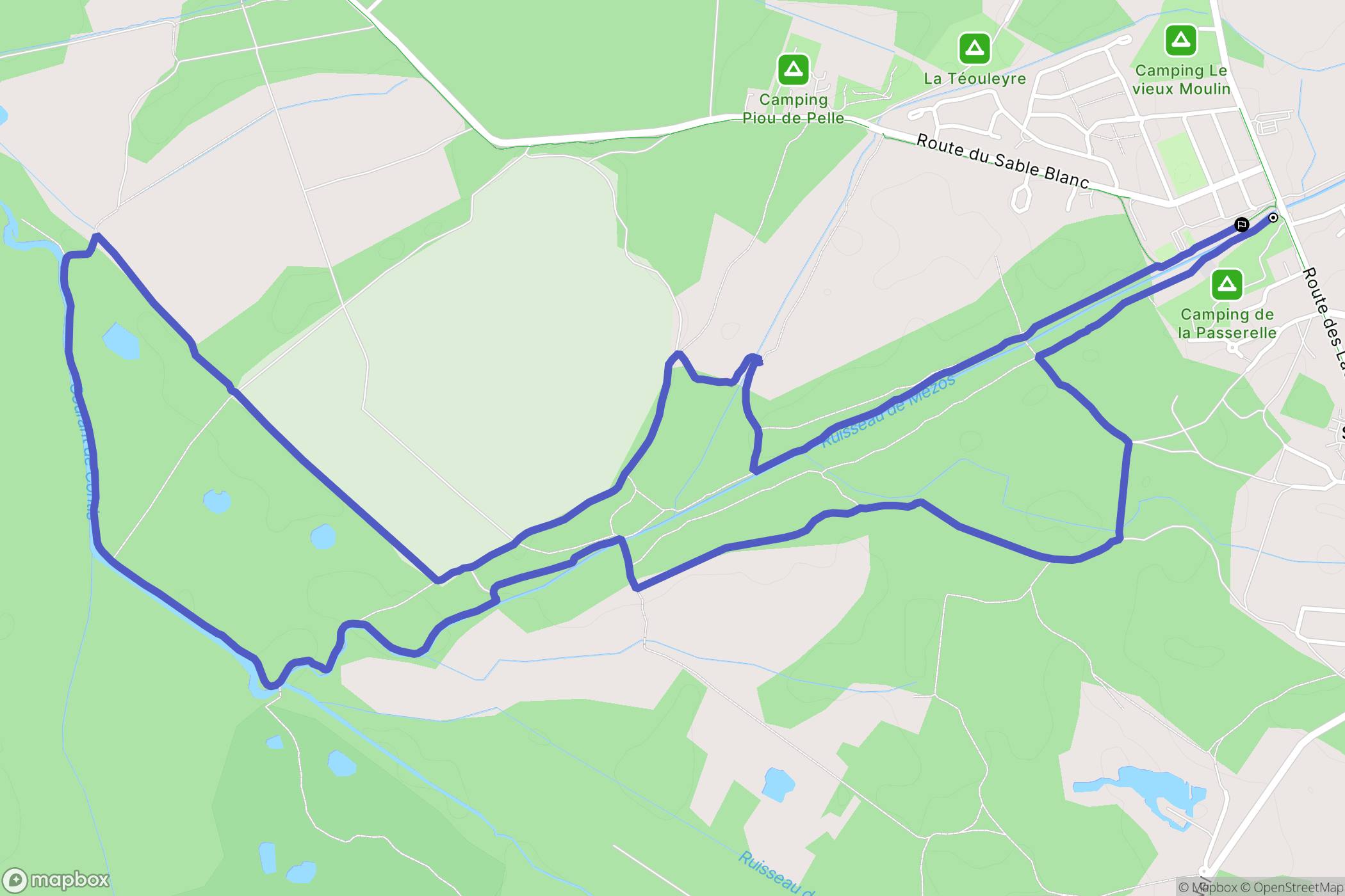 Saint-Julien-en-Born : carte du parcours de randonnée - France