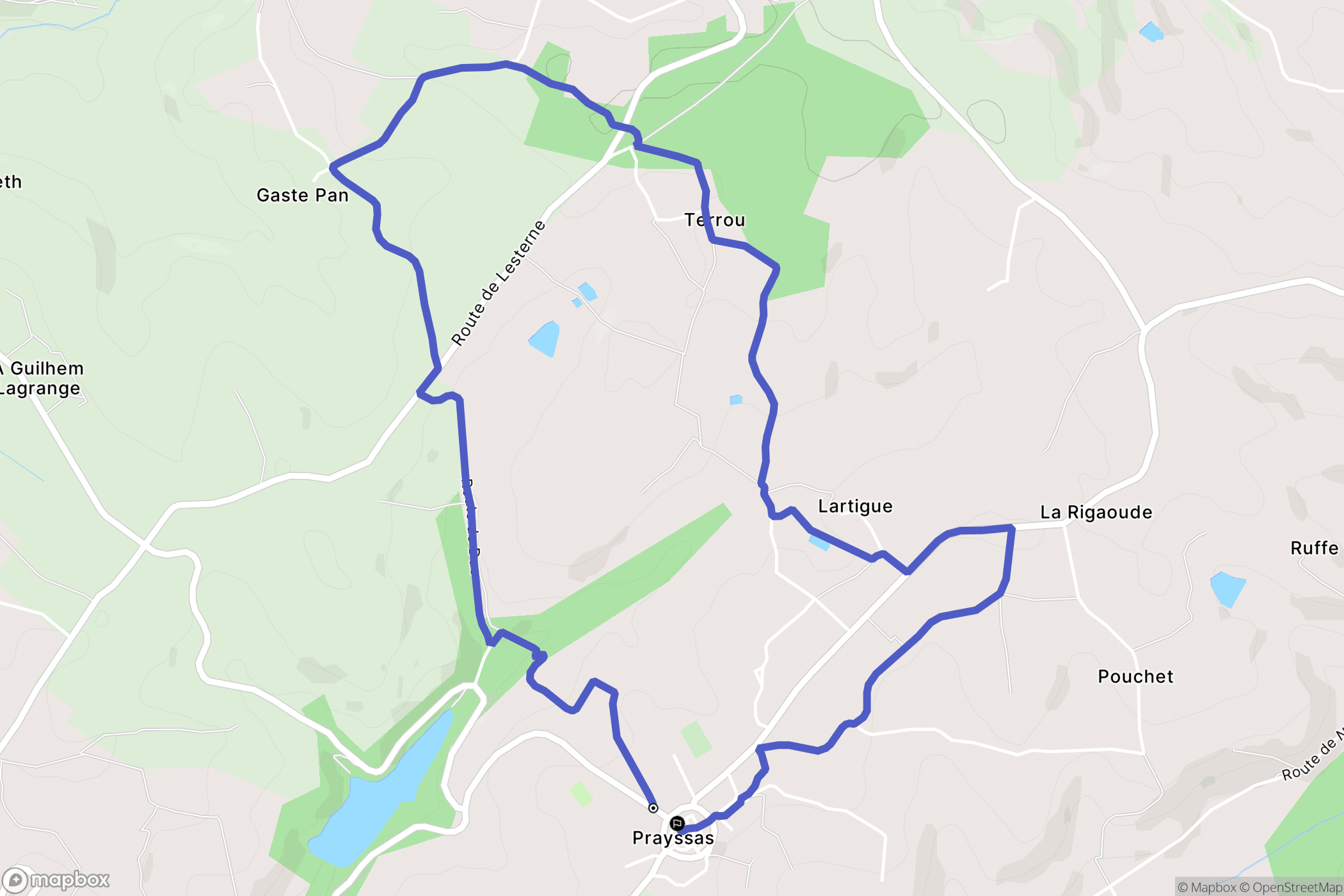 Prayssas : carte du parcours de randonnée - France