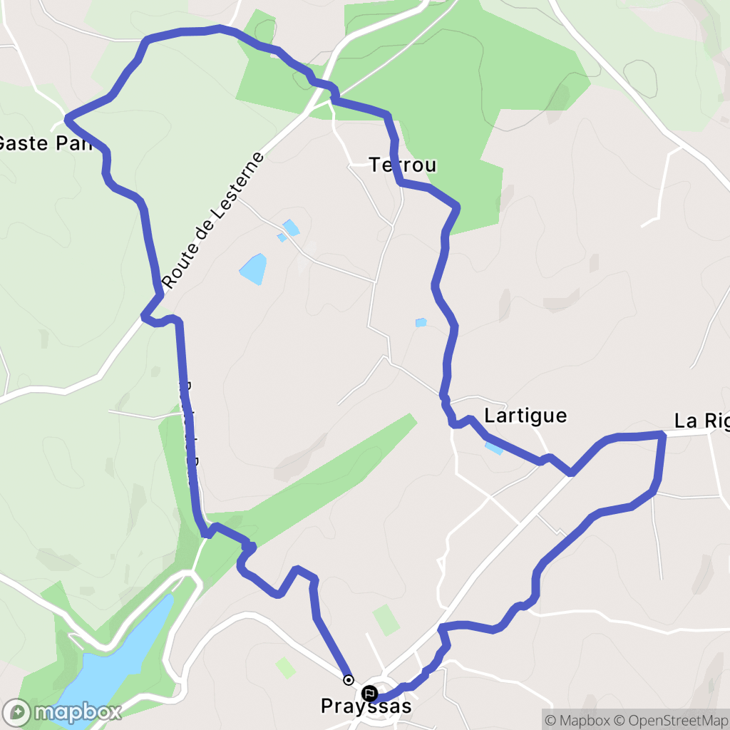 Prayssas : carte du parcours de randonnée - France