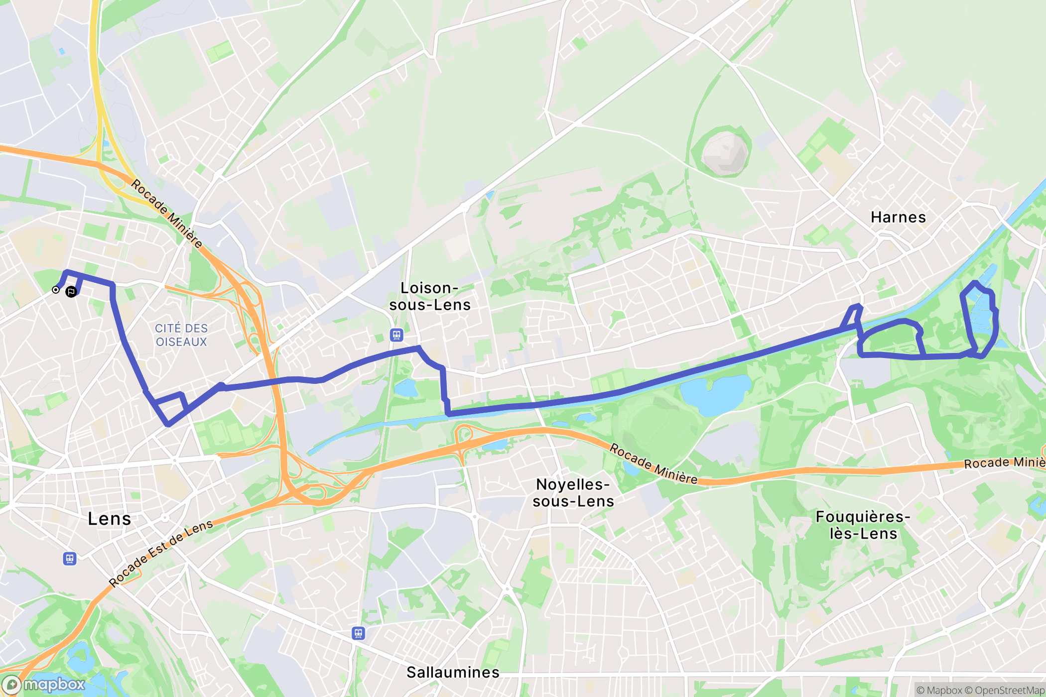 Lens : carte du parcours de randonnée - France