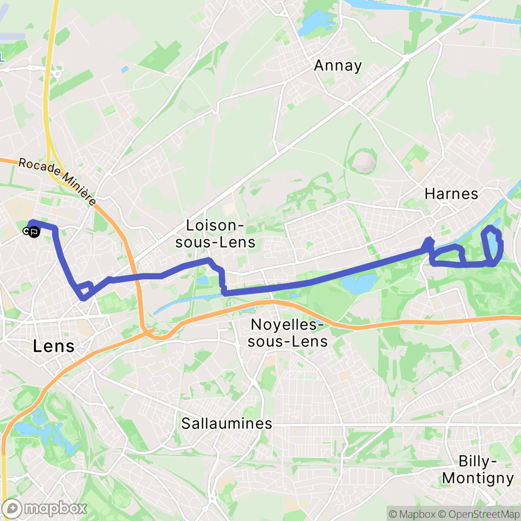 Lens : carte du parcours de randonnée - France