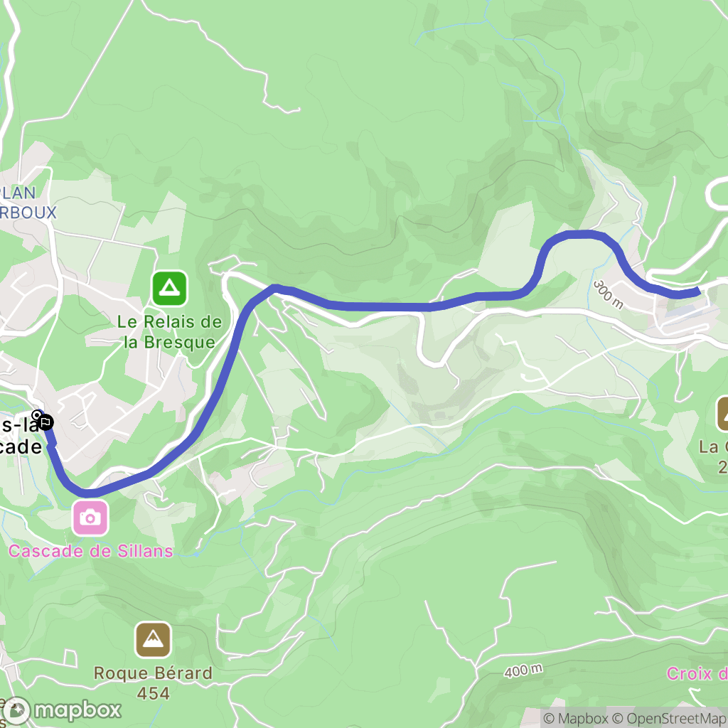 Sillans-la-Cascade : carte du parcours de randonnée - France