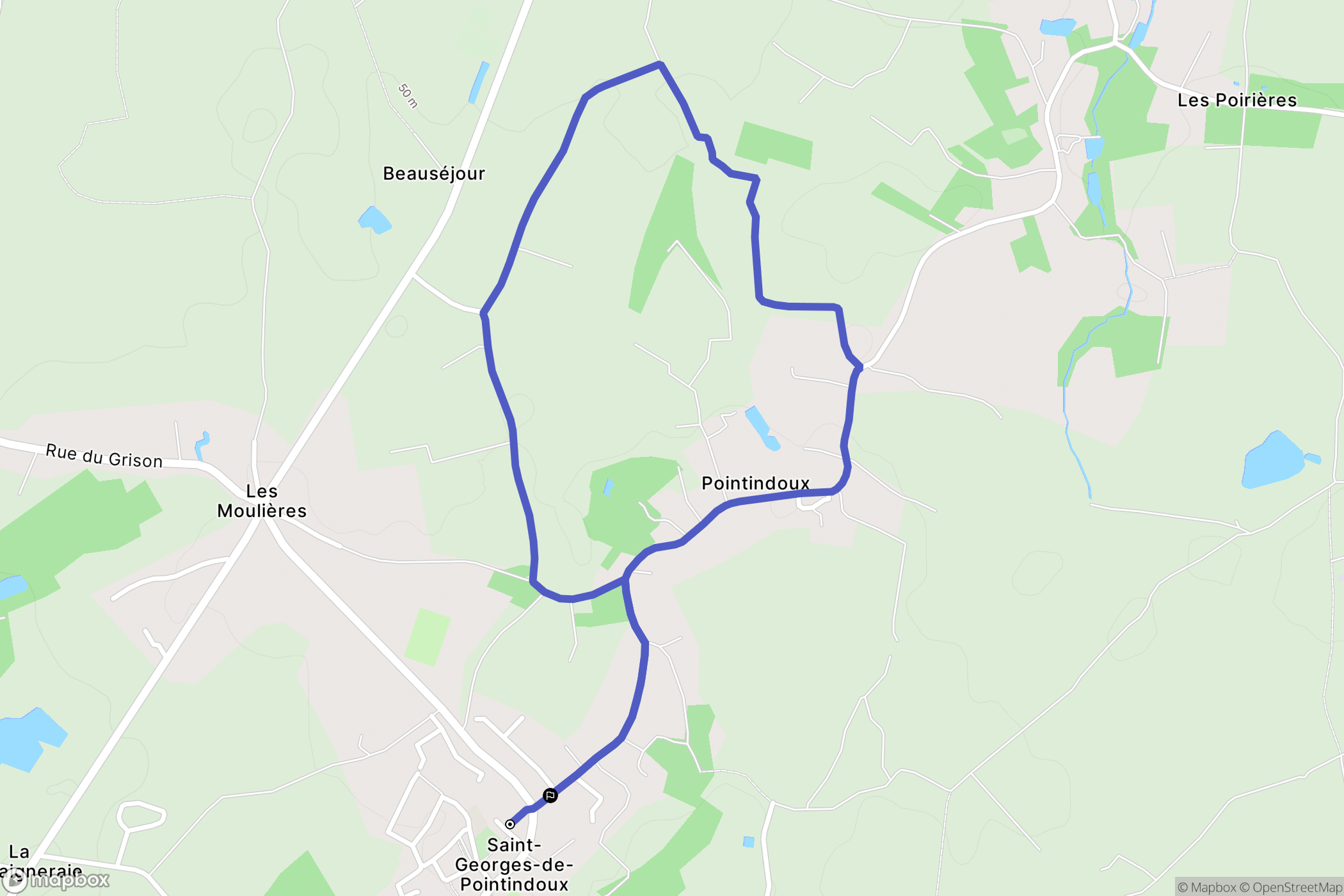 Saint-Georges-de-Pointindoux : carte du parcours de randonnée - France