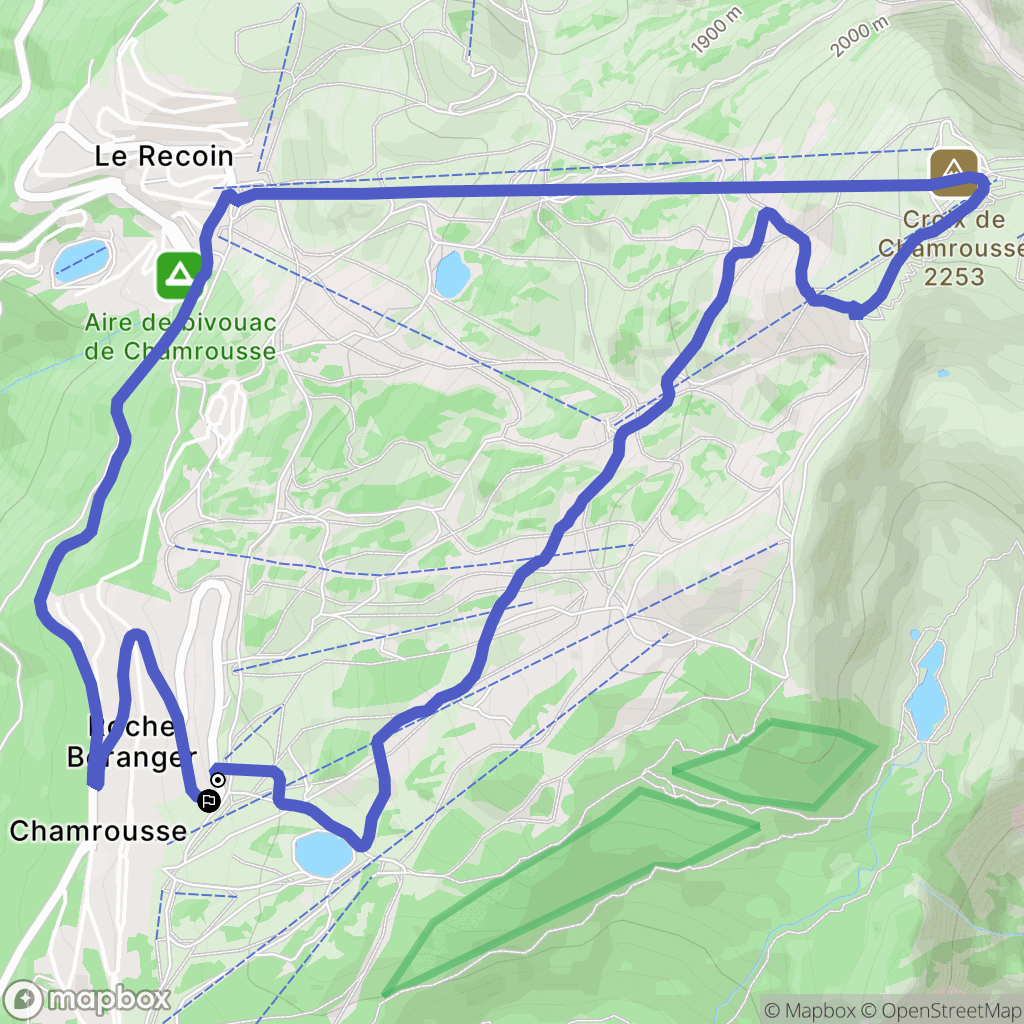 Chamrousse : carte du parcours de randonnée - France
