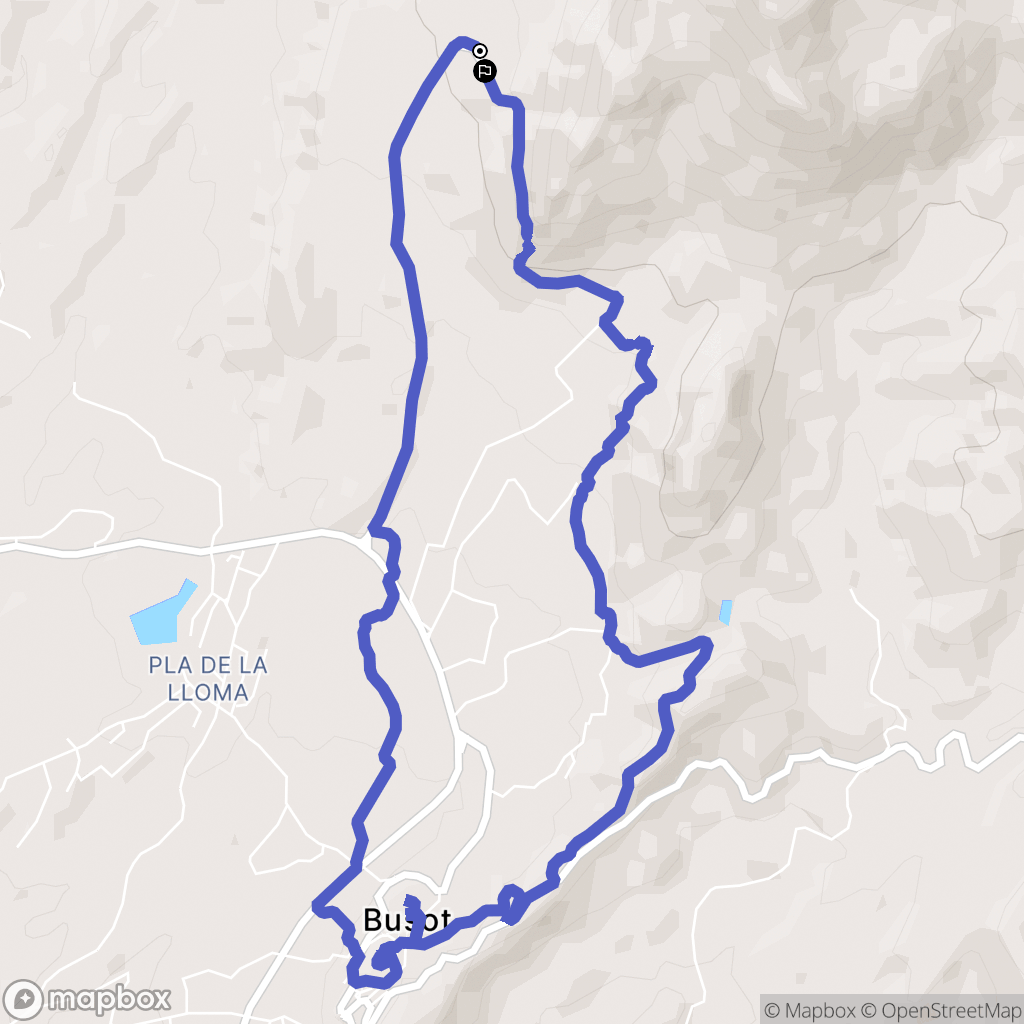 Busot : carte du parcours de randonnée - Spain