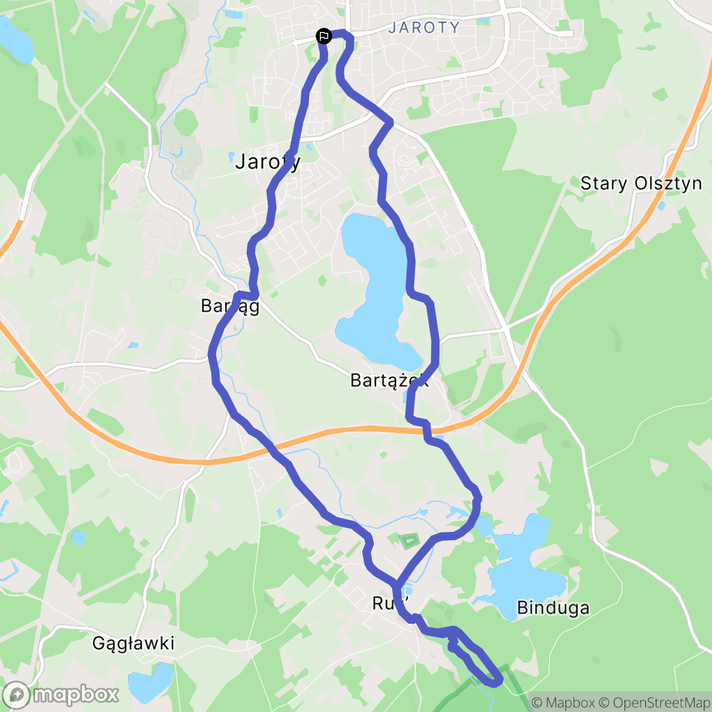 Olsztyn: mapa trasy - Poland