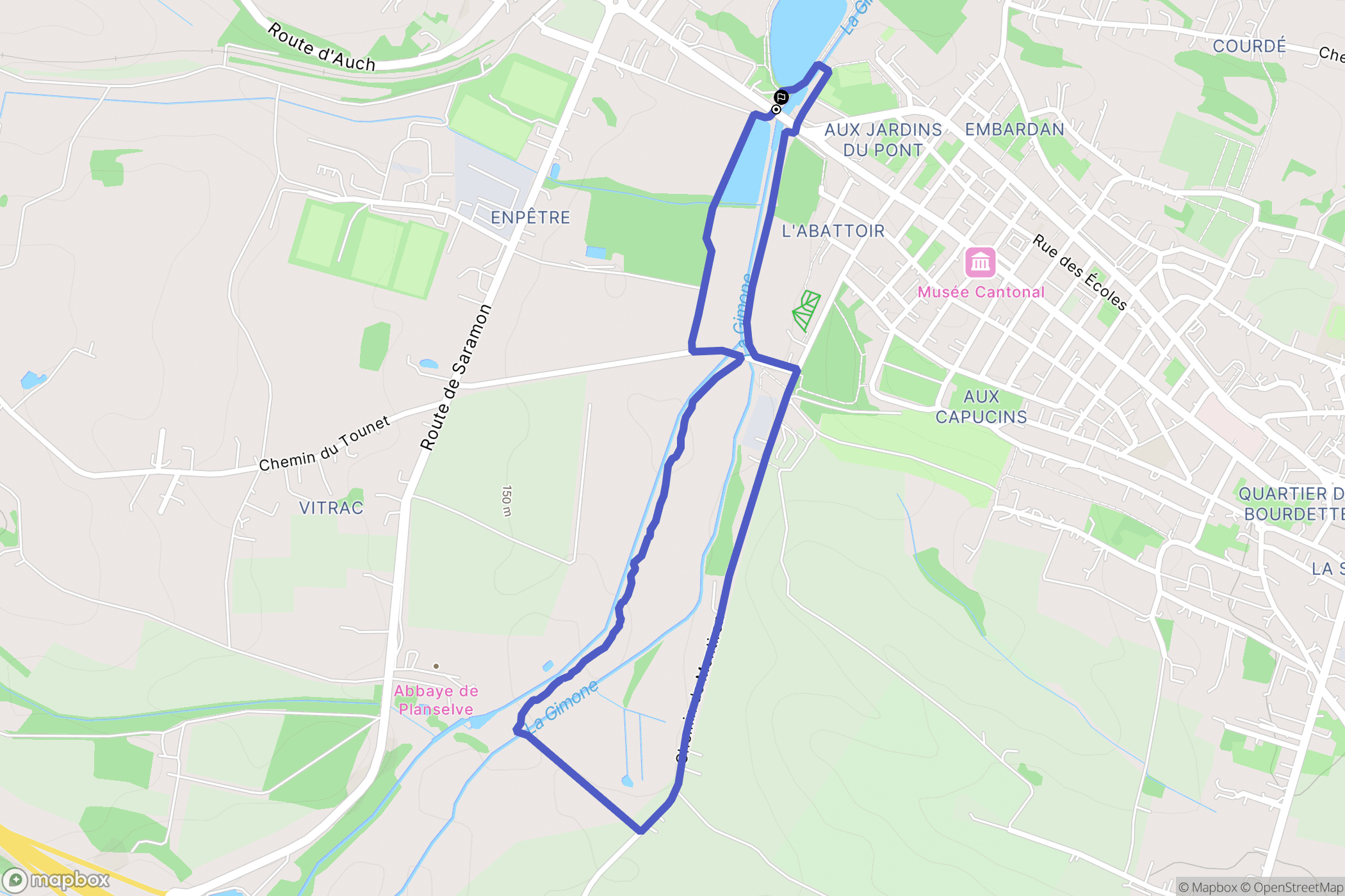 Gimont : carte du parcours de randonnée - France
