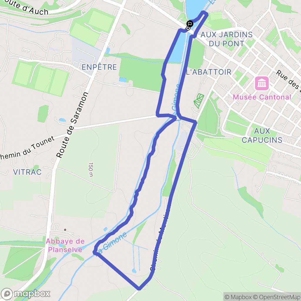 Gimont : carte du parcours de randonnée - France