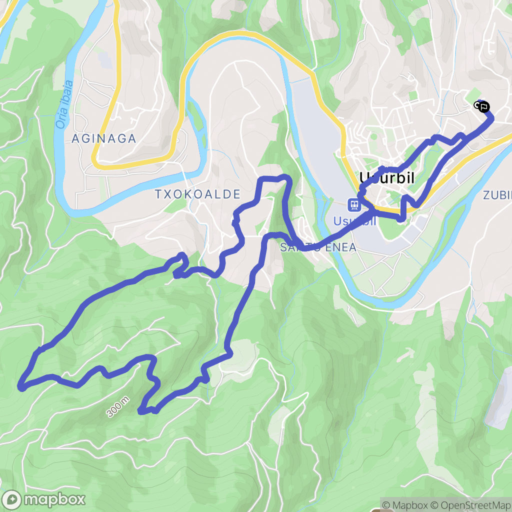 Usurbil : carte du parcours de randonnée - Spain