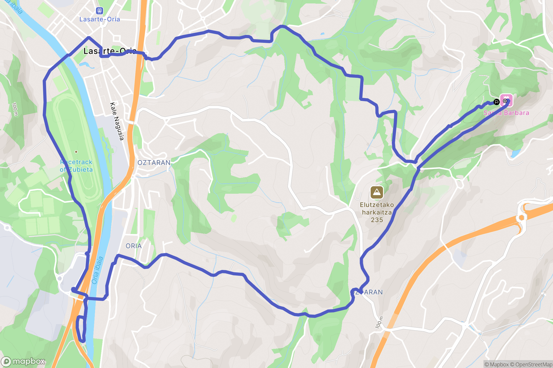 Hernani : carte du parcours de randonnée - Spain