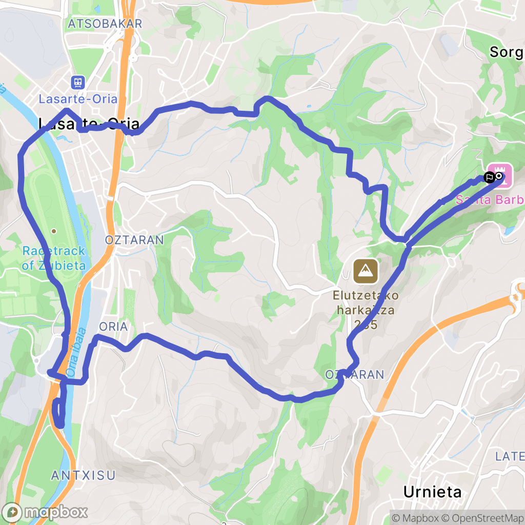 Hernani : carte du parcours de randonnée - Spain