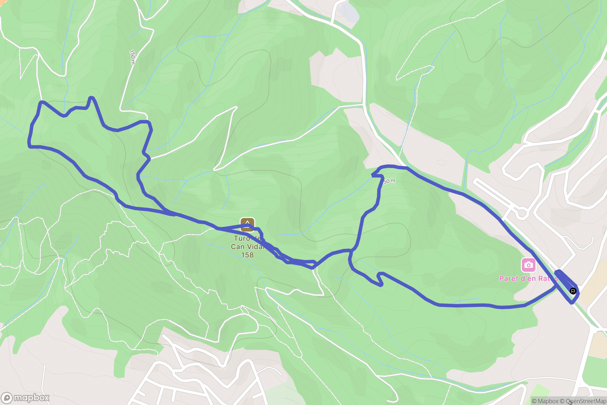 Santa Susanna : carte du parcours de randonnée - Spain