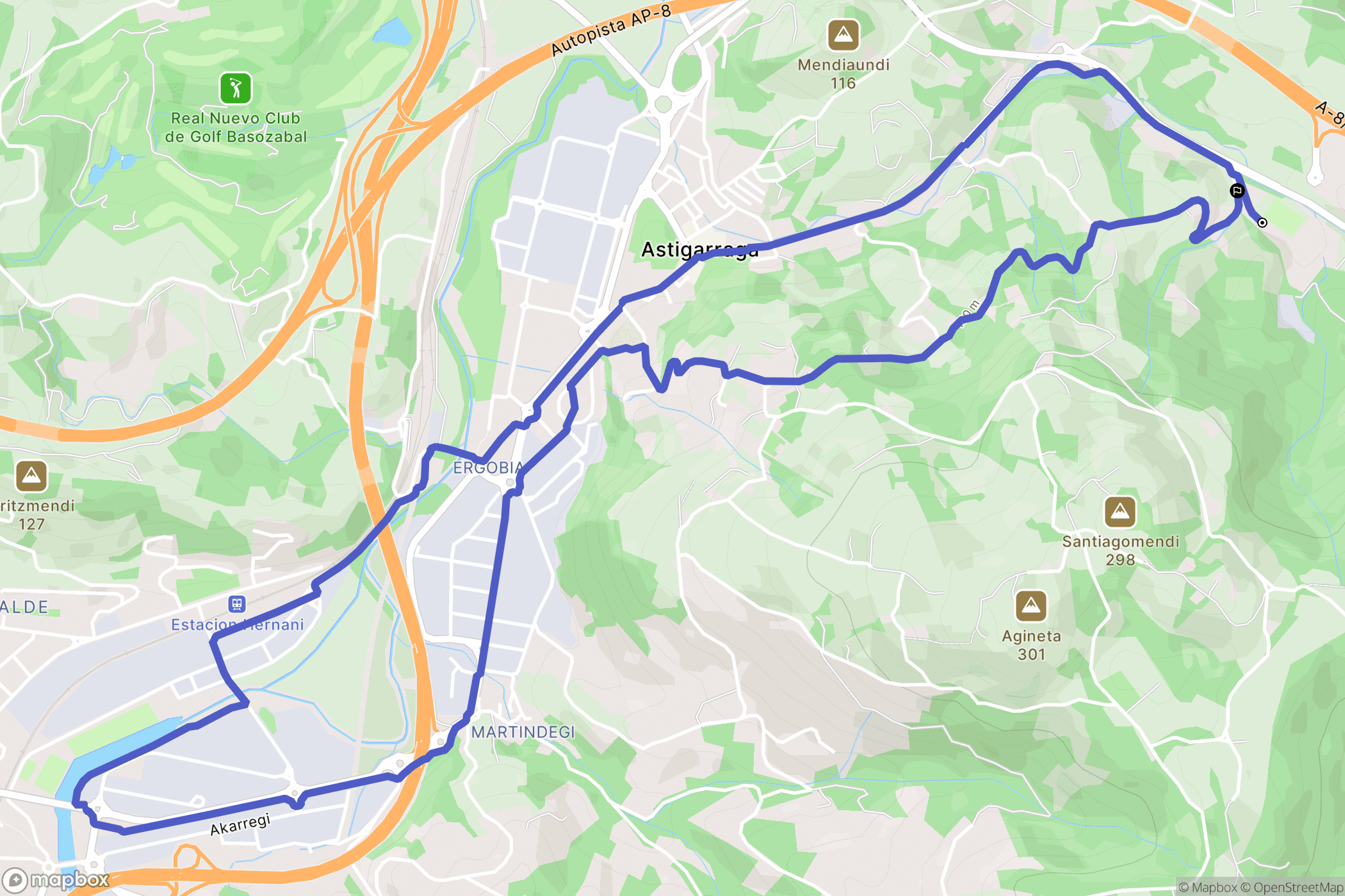  : carte du parcours de randonnée - Spain