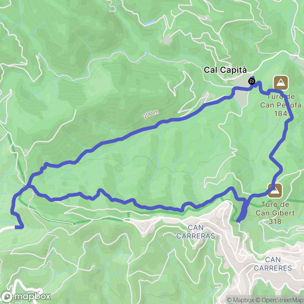 Tordera : carte du parcours de randonnée - Spain